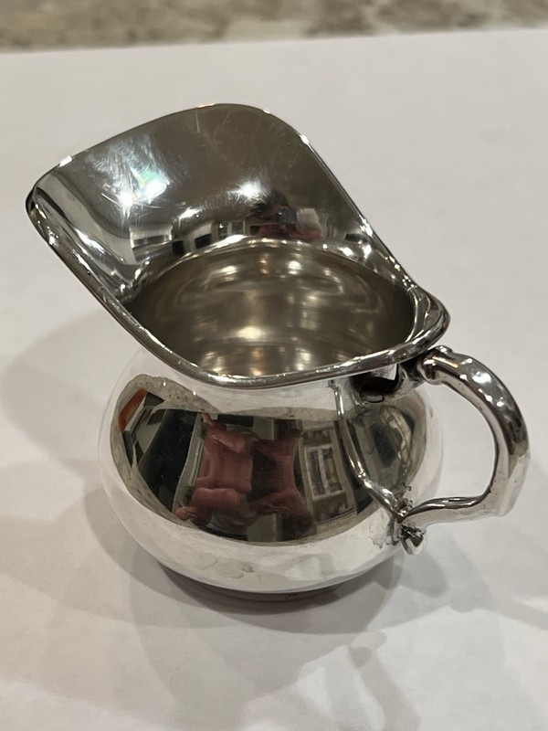 Antique 800 Silver Miniature Individual Creamer - Art Nouveau / Deco - 37.6g