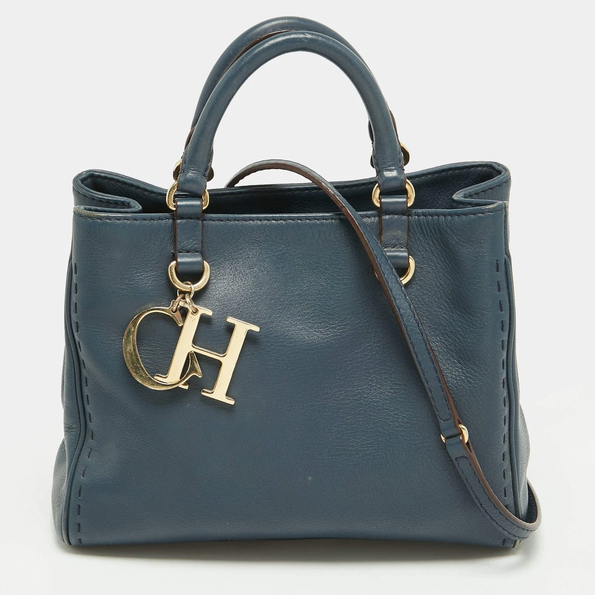 Carolina Herrera Leather Exterior Blue Bags & Handbags for  display picture 1