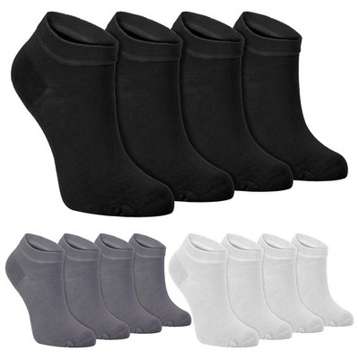 Damen Bambus Söckchen von Sock Snob - 4er Multipack atmungsaktiv unifarben Socken