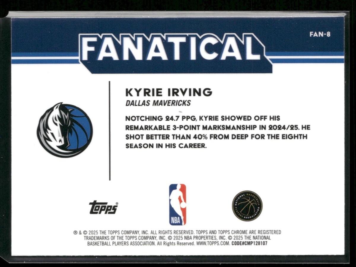 2025-26 Topps Chrome Kyrie Irving Fanatical FAN-8 SSP Case Hit 