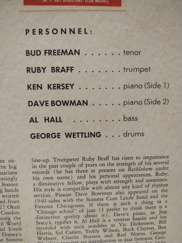 BUD FREEMAN Scarce Jazz 1ST PRESS 1956 DG BETHLEHEM LP Red Leaf Labels RVG Hear! - Image 4 of 4