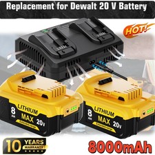 8.0AH Lithium Ion Battery /Charger For DeWalt 20V 20 Volt Max XR DCB201 DCB205-2