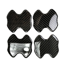3D Real Carbon Fiber Exterior Door Handle Bowl Cup Trim Anti Scratch Pad TLS J