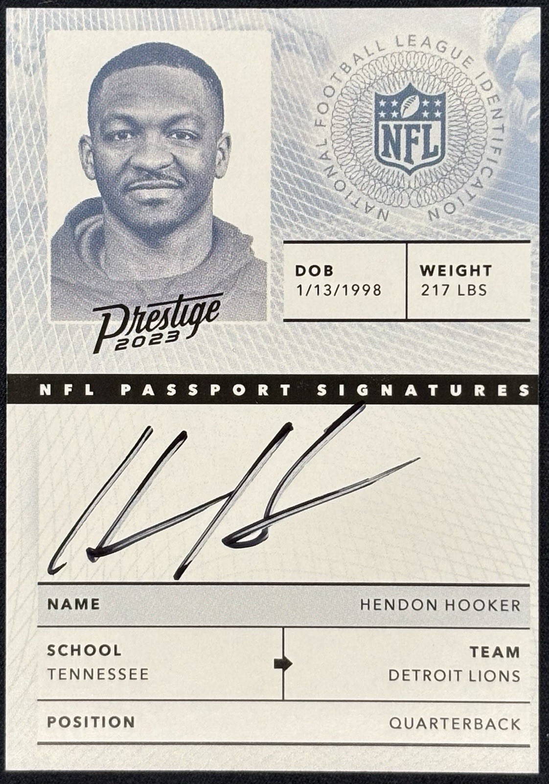 2023 Panini Prestige - Hendon Hooker - NFL Passport Signature Auto (RC)