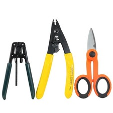 3pcs Fiber Optic Tool Kit Kev-lar Scissors 3 Hole Pliers Fiber Optic Stripper