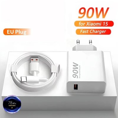 90W Fast Charger for Xiaomi 15 14 13 12 11 Pro Ultra Lite USB to Type C