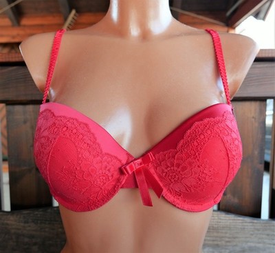 After Eden Push up BH,  Spitze, statt 39,99 , rot, Satin, Balkonett, Gelkissen
