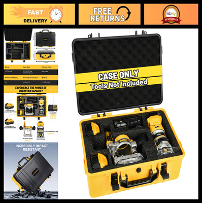 Waterproof Hard Case for Cordless Woodworking Router - Shockproof Tool Bag, Larg
