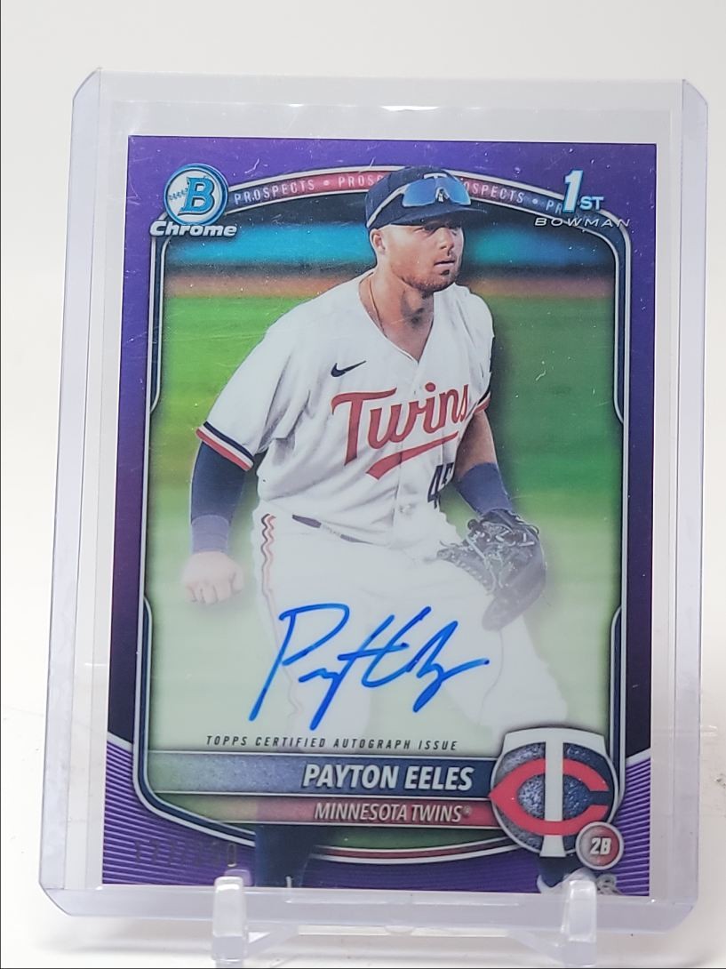 PAYTON EELES 2025 BOWMAN CHROME 1ST PURPLE REFRACTOR AUTO /250 Q5588