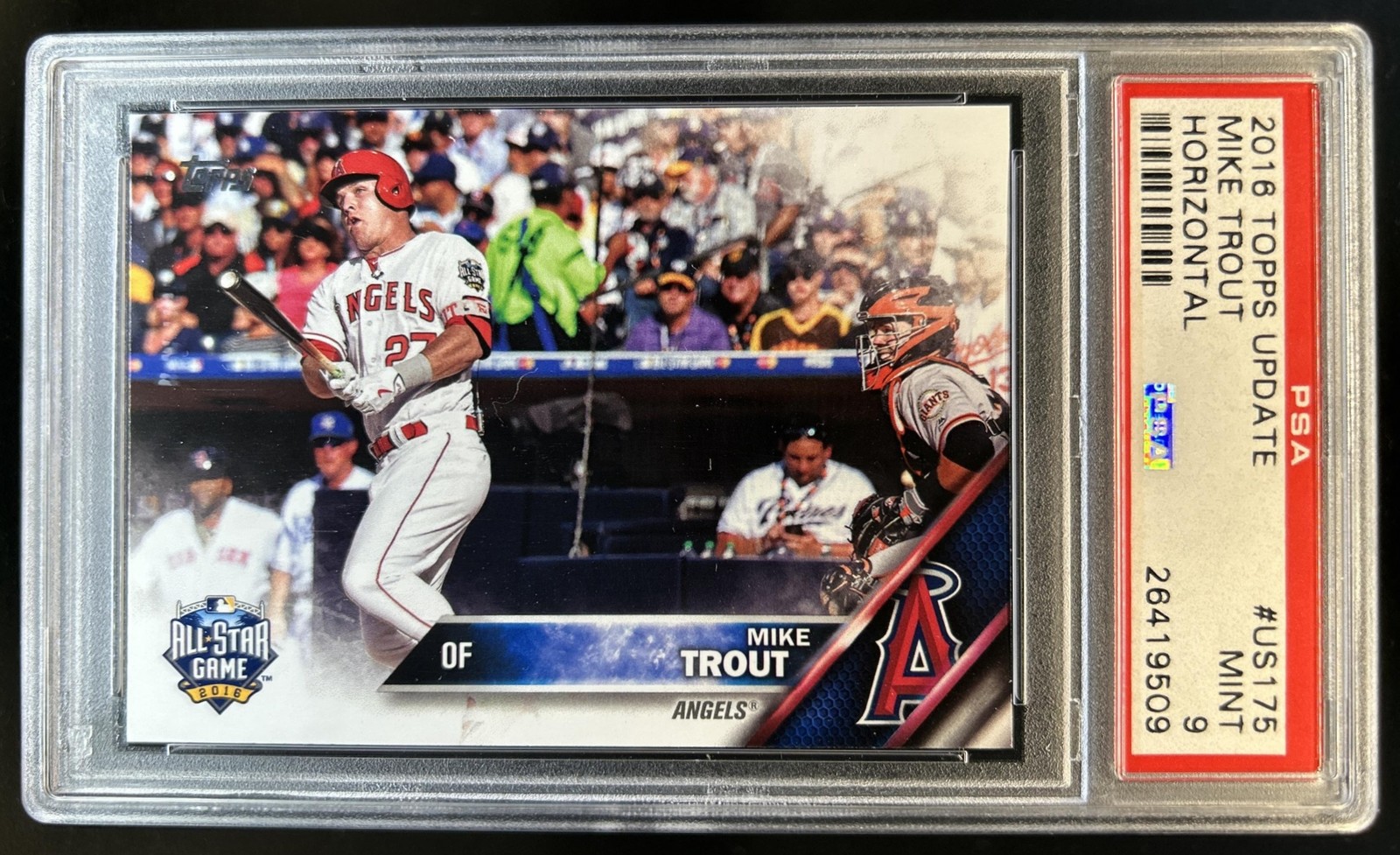 2016 Topps Update Mike Trout All-Star #US175 Angels PSA 9