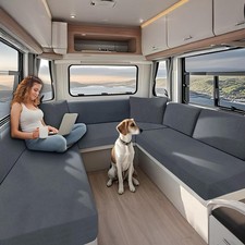 Caravan Seat Cover Stretch Jacquard, Non-Slip RV Dinette Cushion Covers with ...