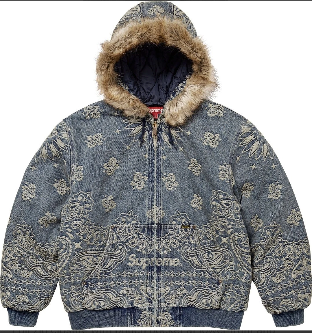 Petite veste de travail en jean Supreme Bandana bleu neuve 