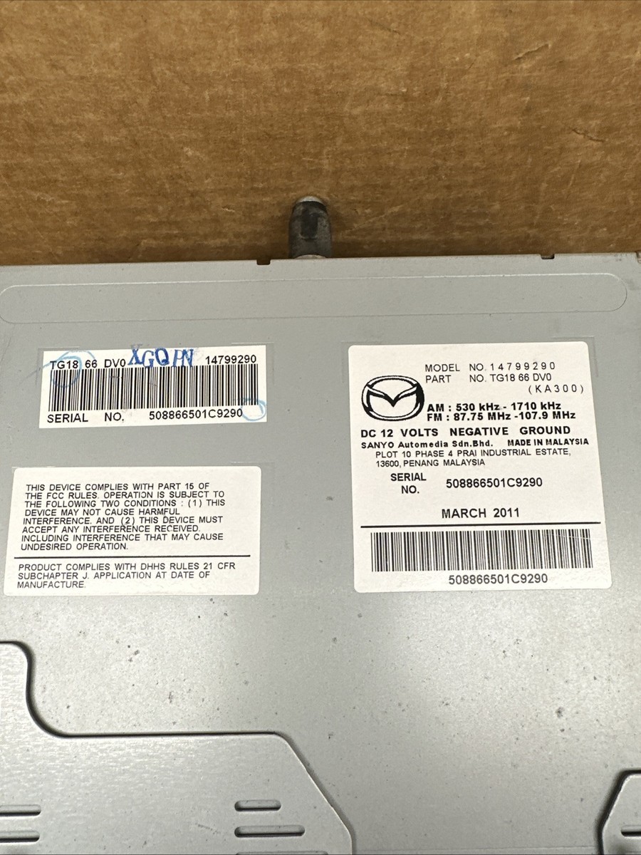2011-2012 Mazda CX9 CX-9 CD Radio AM FM NAV Receiver OEM TG18 66
