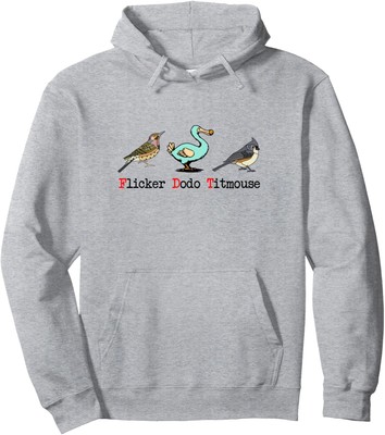 Cute Flicker Dodo Titmouse Bird Watch Nature Lover Unisex Hooded Sweatshirt