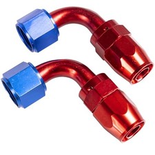 2PCS 6AN 90 Degree Aluminum Swivel Hose End Fitting for Braided CPE 6AN90-2P