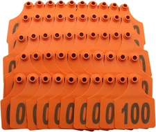 4.1X3 Oversize Cattle Ear Tags 001-100 Number TPU Large Plastic Livestock Identi