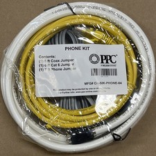 PPC Phone Kit MFG CH-SIK-PHONE-04 Data Phone Cable Kit Coax Jumper WHITE