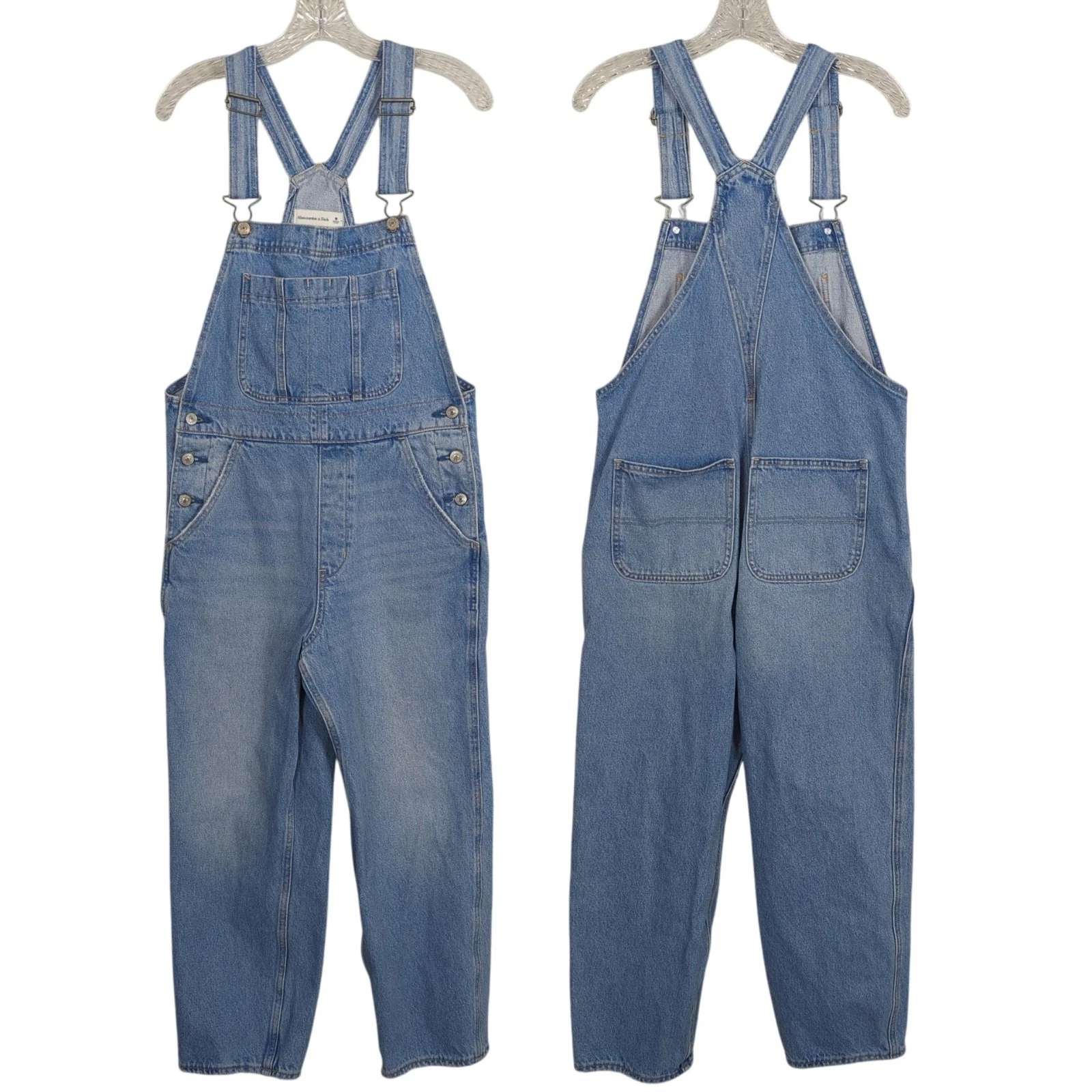 Abercrombie & Fitch Women’s Denim Overalls M Light Wash Cotton