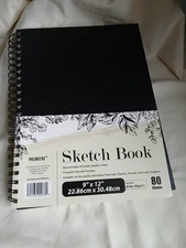 Spiral Bound Sketch Book, 80 Sheets, Heavyweight Premium Paper, 9 X 12 NEW