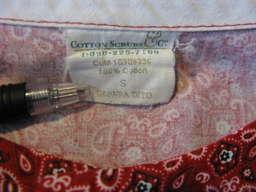 VTG Cotton Scrub & Co. Paisley Print Snap Front Long Sleeve, Size S - Picture 4 of 4