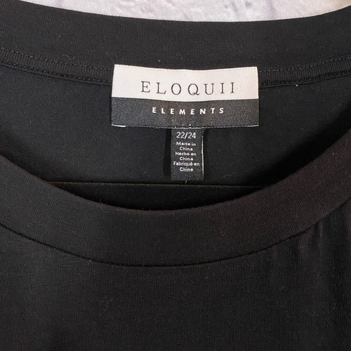 Eloquii Elements Black Eyelet Detail Short Sleeve Top NWT Plus Size 22/24 - Picture 3 of 6