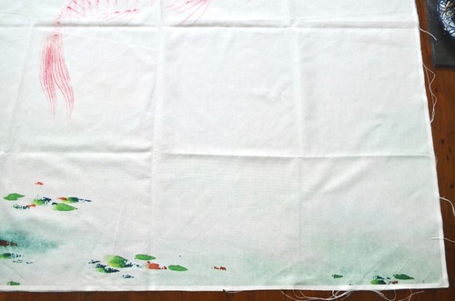 Decorative fabric panel - fish in water imagery chinese style VGC - Picture 7 of 9