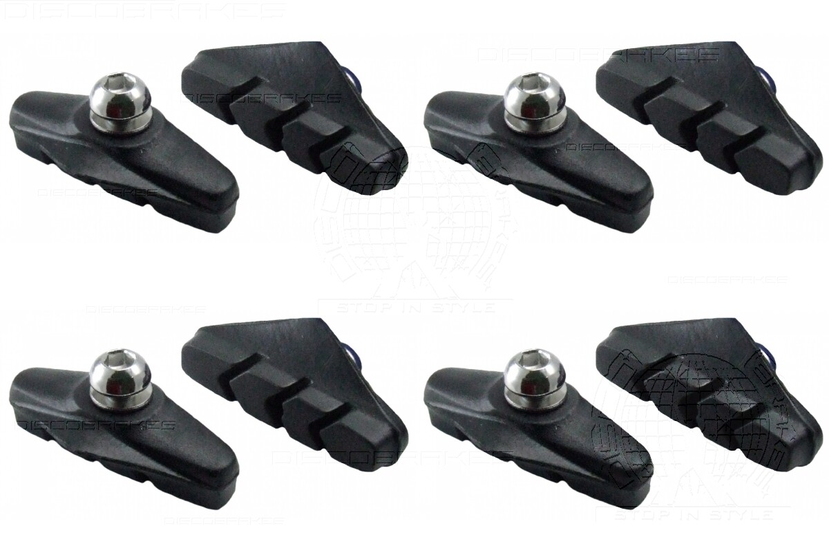 4 Pairs of DiscoBrakes Road Brake Pads for Tiagra Sora 105 BR-3300 BR-4500 R50T