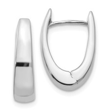 8mm 14k White Gold Hinged Hoop Earrings TH254