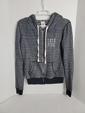 PINK Victoria's Secret Heather Gray Hooded Full Zip Sweatshirt w Pocket,Size XS