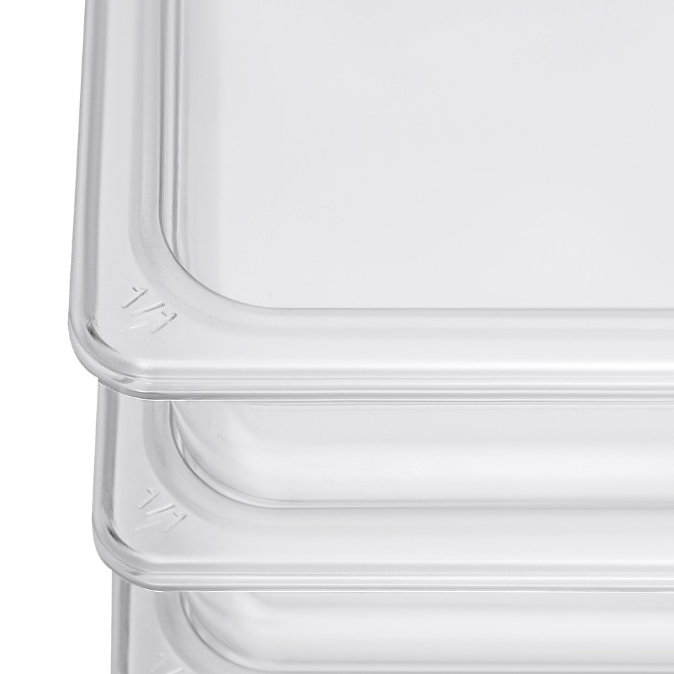 6pcs Commercial Buffet Food Storage Pan Container with Lid For Hotel