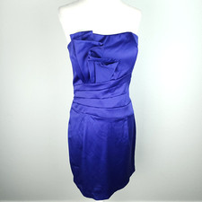 Jessica McClintock Gunne Sax Vintage 80s 90s Party Prom Dress Royal Blue Satin M