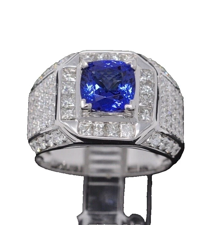 Anillo de Tanzanita Anillos Blanco 10.5 para Hombre