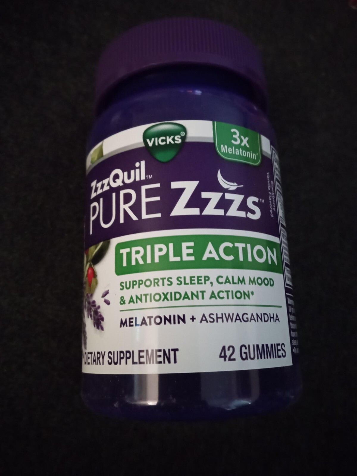 3 Vicks ZzzQuil Pure Zzzs Triple Action 3X Melatonin 42 Gummies (G8) eBay