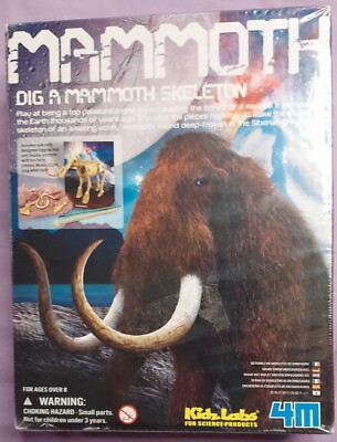 KidzLabs Dig A Mammoth Prehistoric Skeleton Excavation kit #3553 ~ NEW SEALED