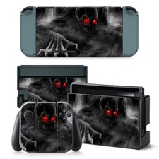 Nintendo Switch Skin Design Foils Sticker Protective Set - Dark Skull Motif