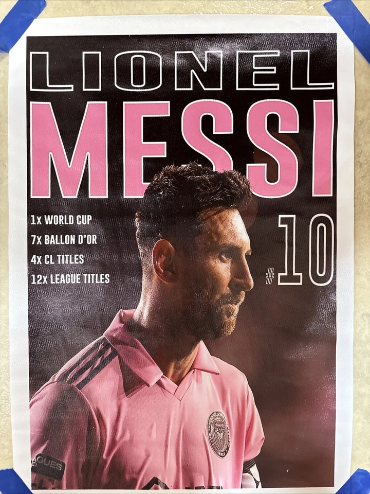 Lionel Messi - Futebol Miami ✅ Cartaz arte de parede em tela ✅ 12 X 18 ✅ Novo - Imagem 3 de 4