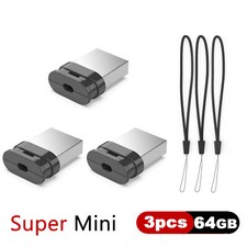 3pcs Mini USB 2.0 64GB exFAT Flash Drive Thumb Pen Stick for PC/Laptop for File
