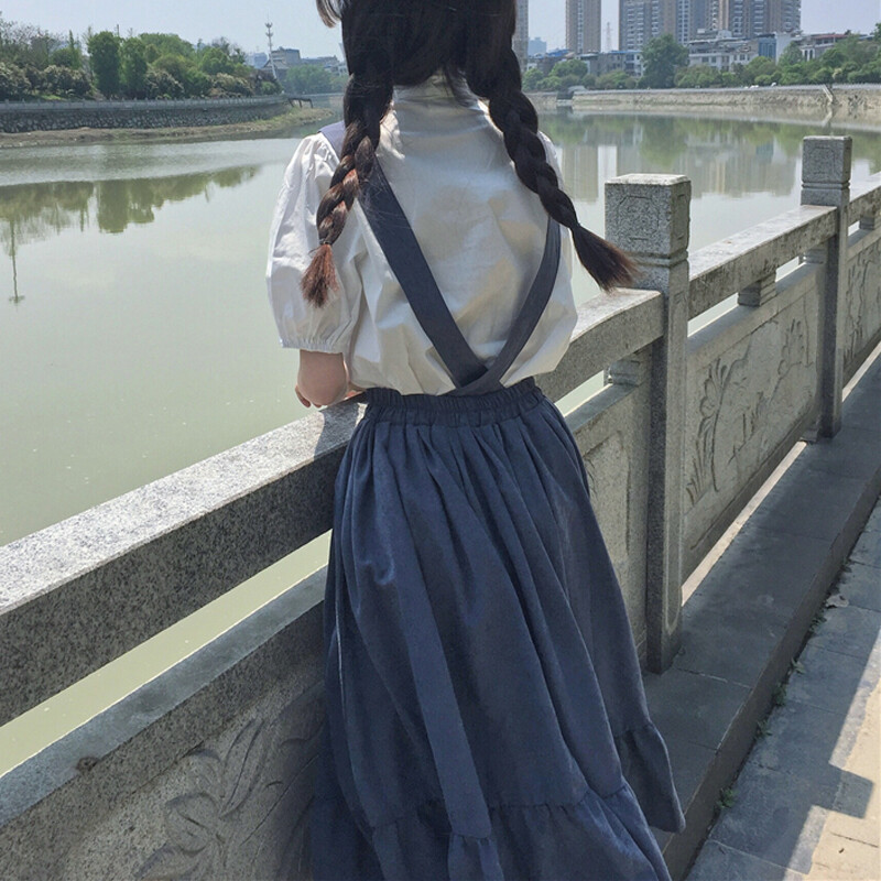 VERTICAL GATHER SUSPENDER SKIRT パープル　S VERTICAL GATHER SUSPENDER SKIRT パープル S - スカート工場