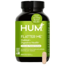 Hum Flatter Me Debloat Digestive Enzymes Bloating Supplement 60 Caps Exp. 10/26