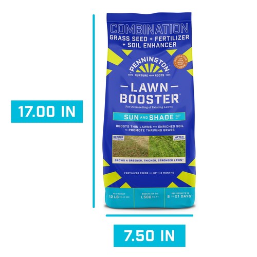 Pennington Lawn Booster Grass Seed and Fertilizer Mix, for Sun to Partial Shade - Picture 3 of 24