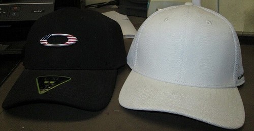 Oakley Hat lot of 2 Tincan Cap & Driver 2.0 Cresting Black White