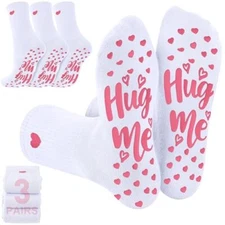 Geyoga Valentine's Day Gifts for Her 3 Pairs Heart Pilates Socks for White