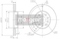 2X Maxgear 19-1059 Bremsscheibe FüR Audi Seat Skoda VW