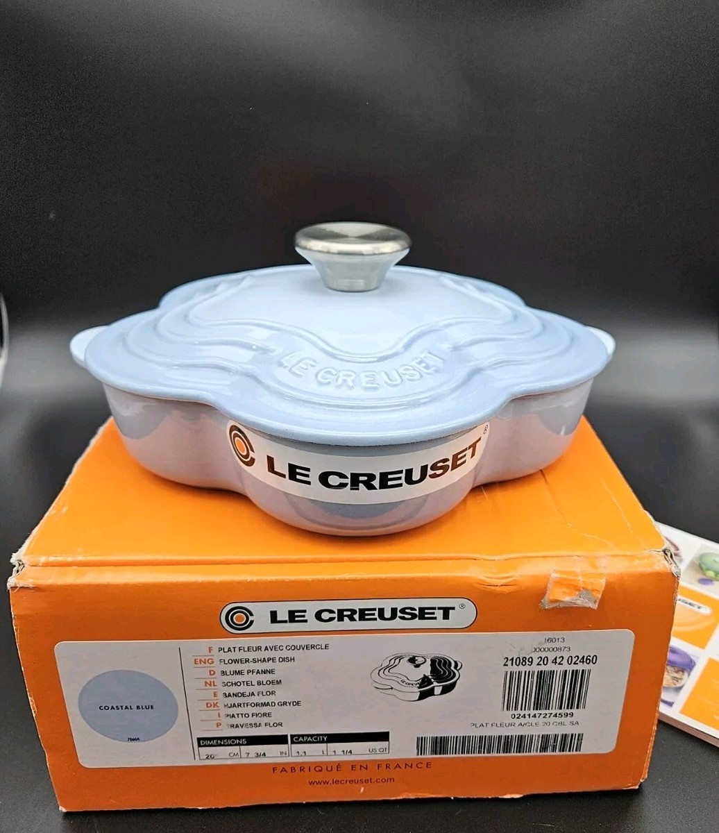 Le Creuset Cocotte Flower Cast Iron Coastal Blue 1.1L | eBay
