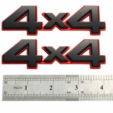 Fits 4x4 Decal Fender Tailgate Emblem Badge 3d Nameplate Red Edge Trunk 2pc