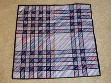 Vintage Glentex Polyester Blue Red Purple Geometric Design Scarf 22  x22  Italy