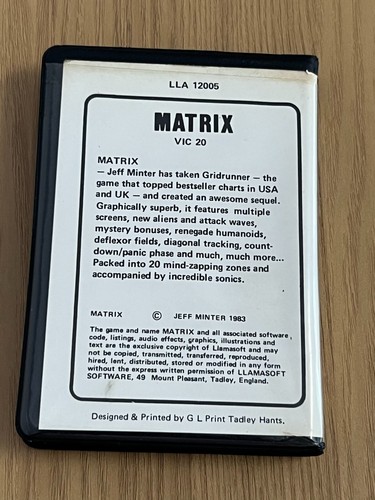 VIC 20 Llamasoft Matrix Commodore Cassette - Working -👽👾Retro Gift Idea👾👽 - Afbeelding 10 van 24