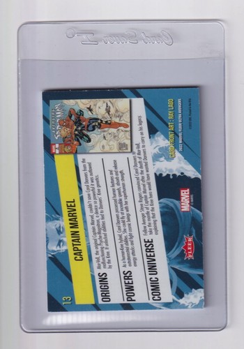 2022 Upper Deck Fleer Ultra Avengers Green Foil Captain Marvel #13 - Picture 2 of 2