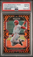 2022 Prizm Draft Picks TIGER STRIPES 48/99 CAYDEN WALLACE Royals ARKANSAS PSA 8