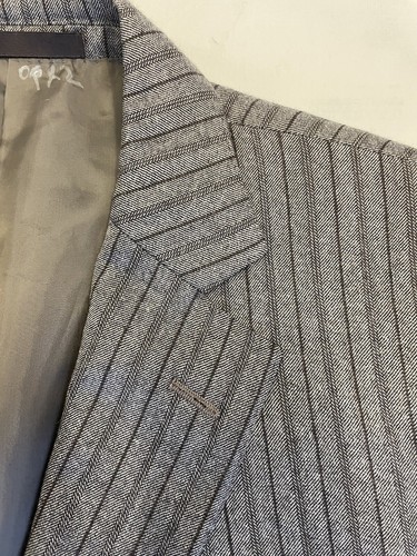 Z Zegna Vintage Wool & Cashmere Striped Suit Jacket in Brown / Gray Size 40 R - Picture 3 of 9